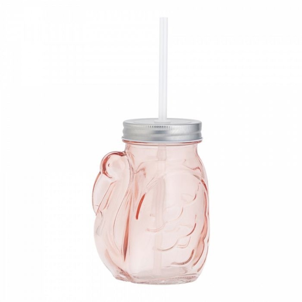 Amici home pink flamingo mason jar